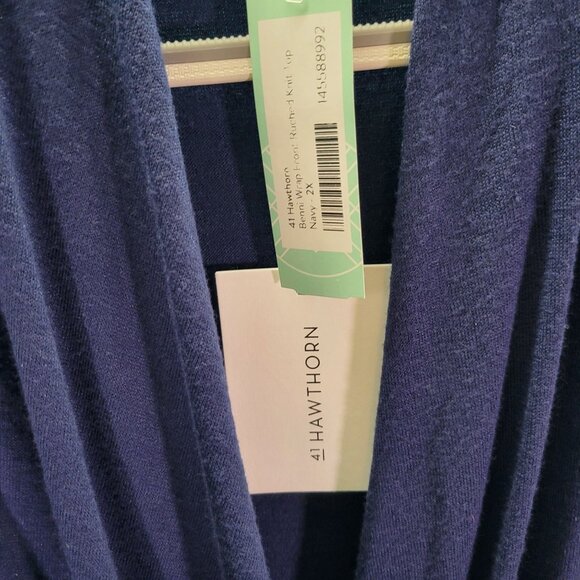 41 Hawthorn Navy Blue Sleeveless Drape Front Knit Top XXL - Picture 5 of 8